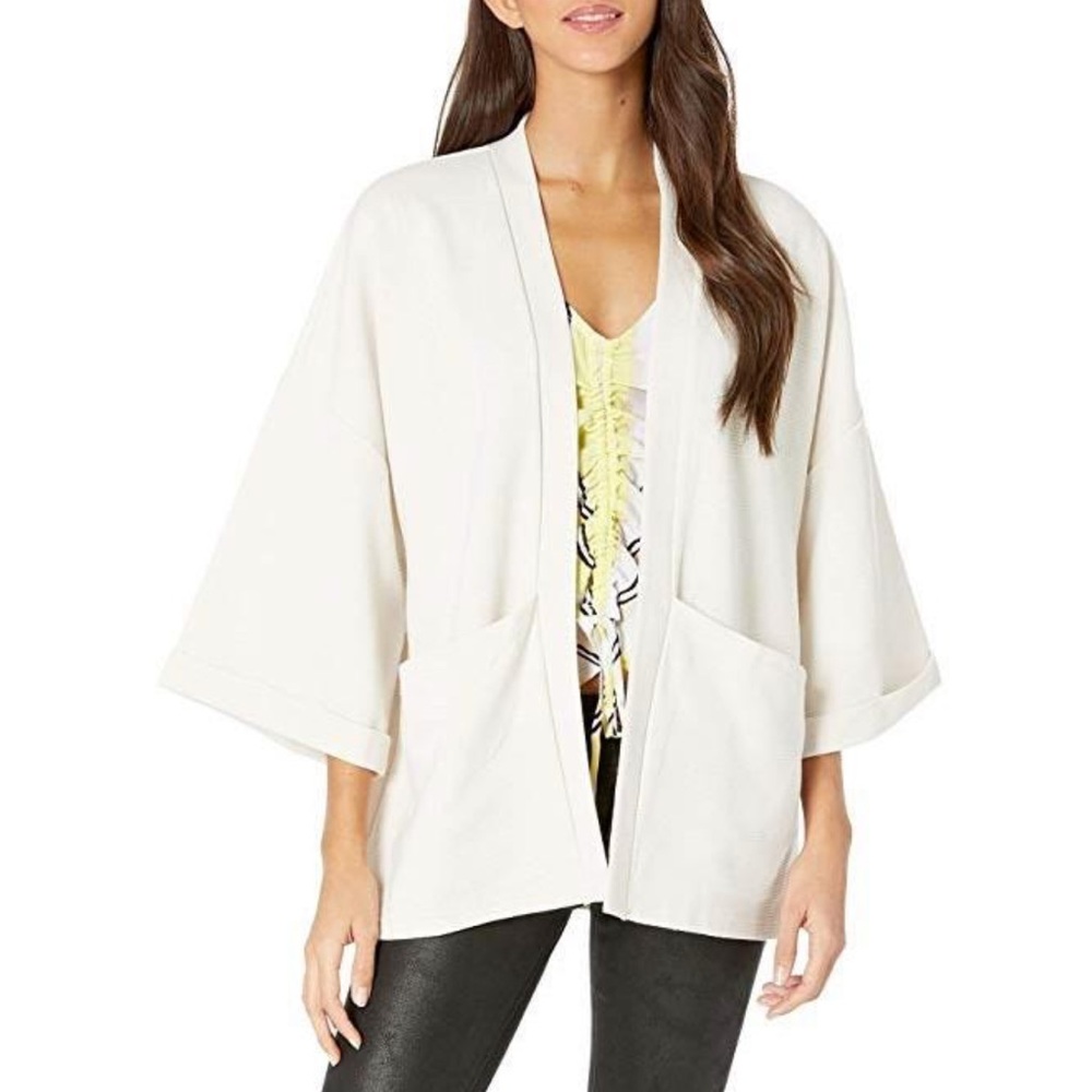 Cupcakes and Cashmere Wide Sleeve Open Front Pocket Cardigan Sweater